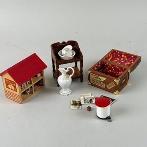 B. Shackman Vintage Miniature Dollhouse Furniture Set 1:12 Wood Porcelain Lot